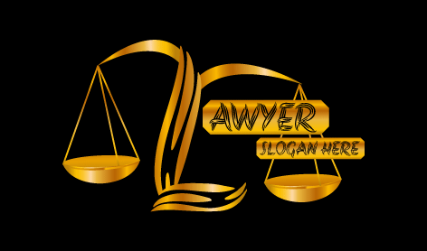 Flashy Golden Lawyer Logo