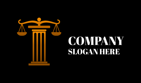 Golden Justice Pillar Lawyer Logo