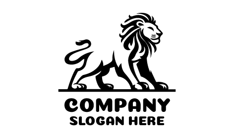 Black Silhouette Lion Logo