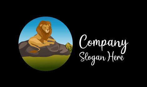 White Wise Lion Logo