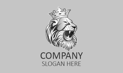 Graceful Grayish Lion Logo