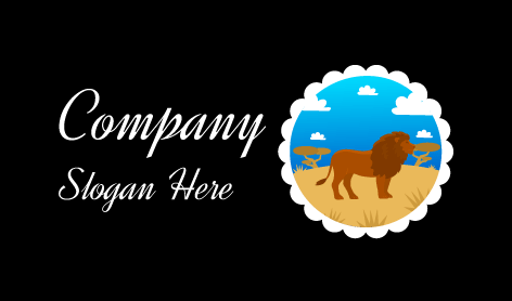 White Wise Lion Logo