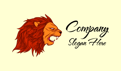 Piercing Teeth Lion Logo