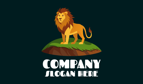 White Wise Lion Logo