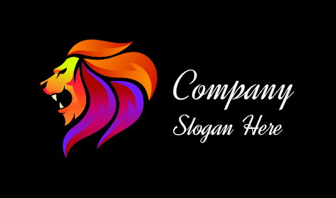 Red Purple Lion Logo