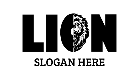 White Wise Lion Logo