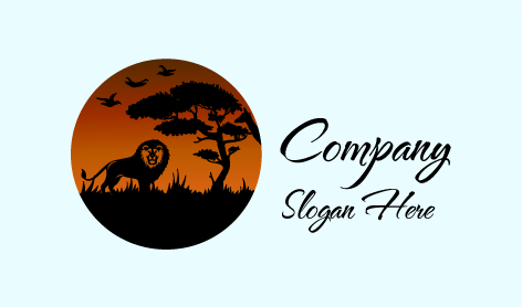 Sunset Backdrop Lion Logo