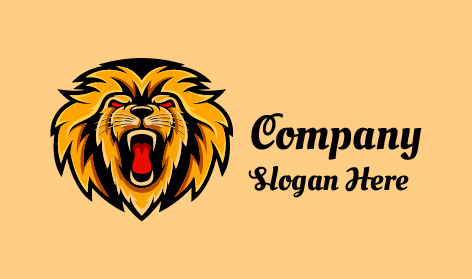 Wild Scarlet Eye Lion Logo