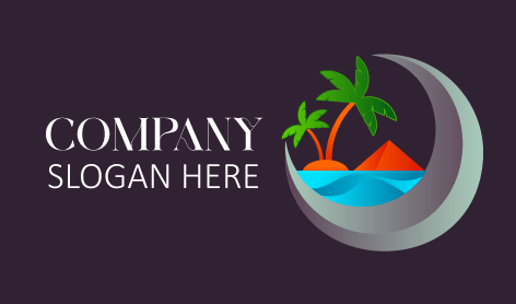 Beachside Getaway Moon Logo