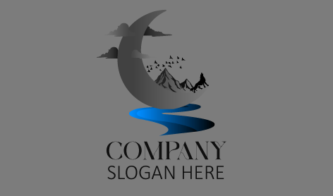 Creatively Hanging Moon Logo