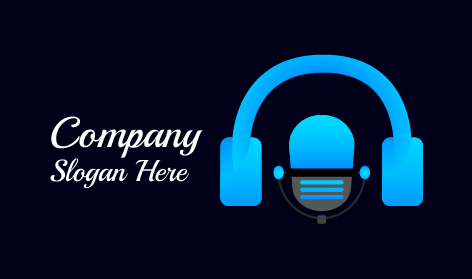Blue Headphone Music Logo