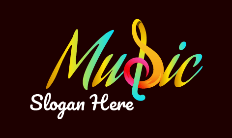 Flashy Colored Music Alphabet Logo
