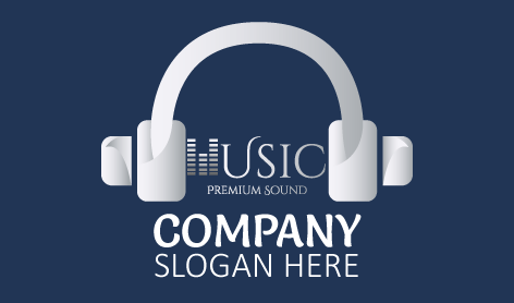 Ice Gray Headphones Music Logo