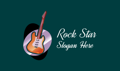 Sleek Guitar Music Logo