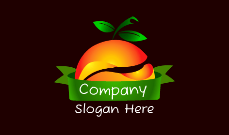 Green Banner Orange Logo