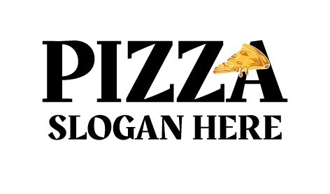 Black Calligraphy Pizza Logo