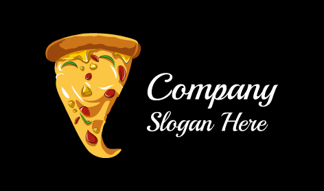 Glossy Cheesy Pizza Logo