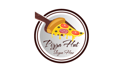 Mozzarella Cheese Dripping Pizza Logo