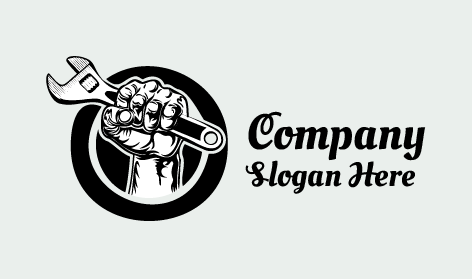 Artistic Wrench Plumber Logo