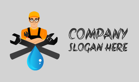 Black Plumber Wrench Logo