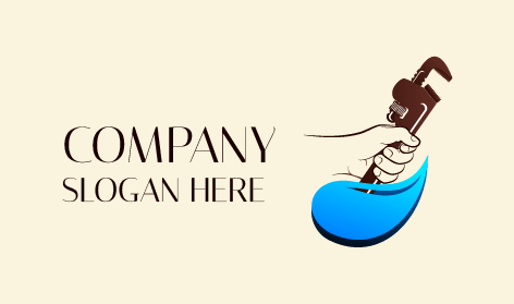 Brown Shade Wrench Plumber Logo