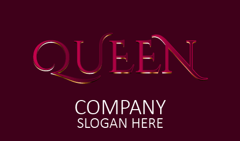 Glossy Effect Queen Text Logo