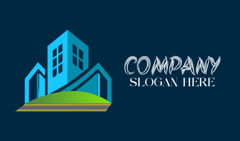Simplistic Blue Real Estate Logo