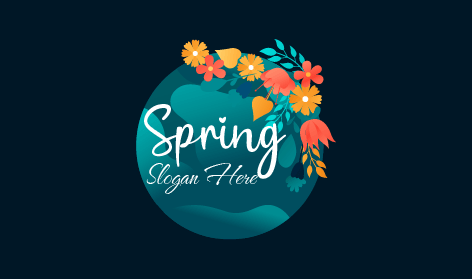 Decorated Teal Spring Logo