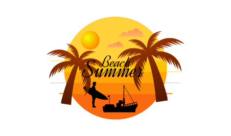 Adventurous Summer Beach Logo