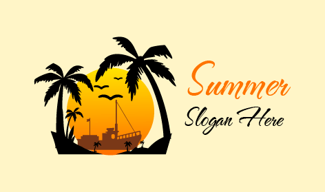 Birds Sea Summer Beach Logo