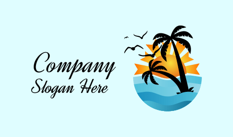 Black Palm Trees Summer Logo