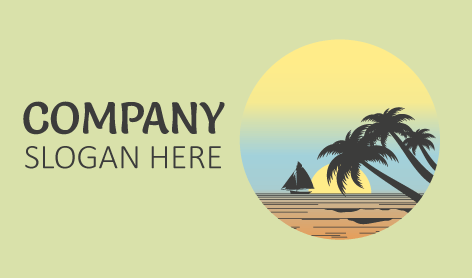 Palm Trees Beach Summer Logo