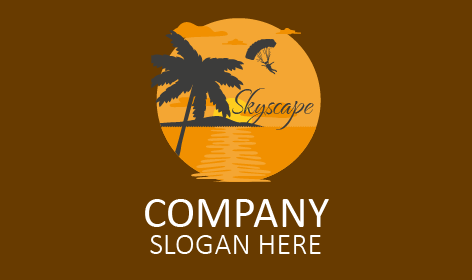 Paragliding Beach Summer Logo