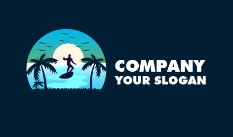 Professional Surfer Summer Logo