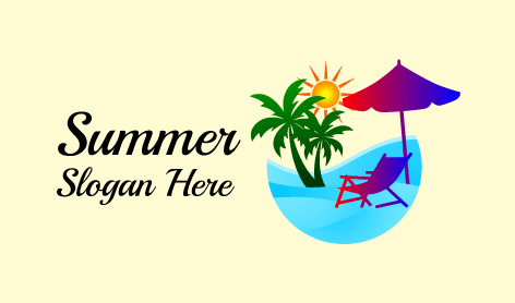Purple Beach Chair Summer Logo
