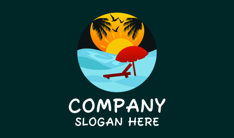 Red Sun Lounger Summer Logo