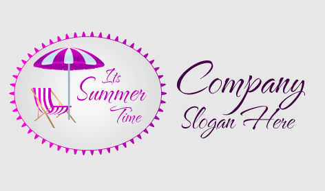 Summer Umbrella Beach Logo