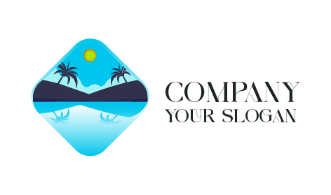 Tree Scenic Reflection Summer Logo