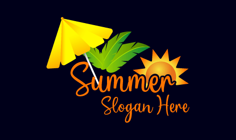 Yellow Patio Umbrella Summer Logo