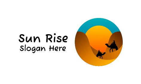 Camel Riding Sun Logo
