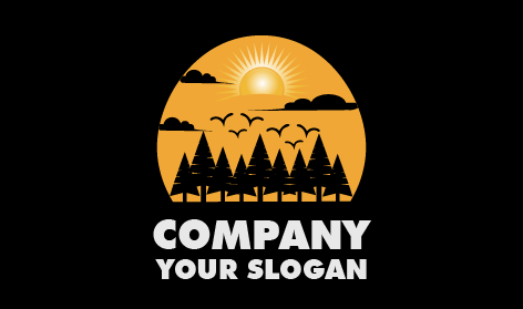 Circular Bright Sun Frame Logo