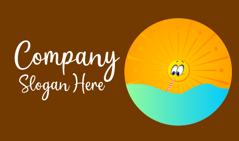 Drinking Sun Cartoon Logo
