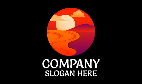 Modern Beach Sun Logo