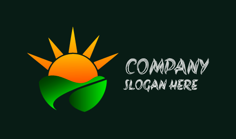 Organic Leaf Sun Logo