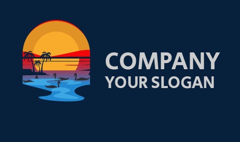 Sun Spattered Riverside Landscape Logo