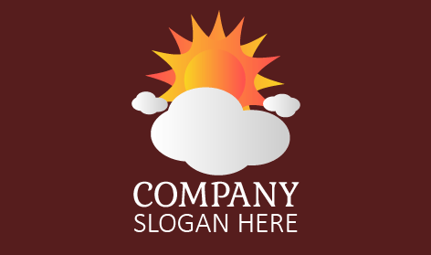 White Cloudy Sun Logo