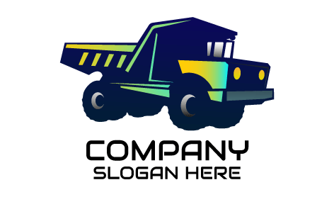 Blue Dump Truck Logo