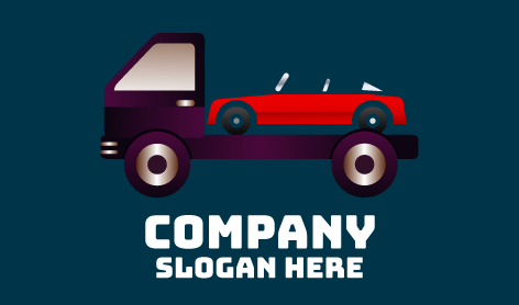Purple Flatbed Truck Logo