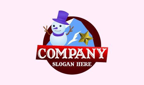 Adorable Snowman Winter Logo