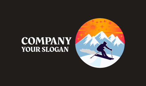 Adventurous Skiing Winter Logo